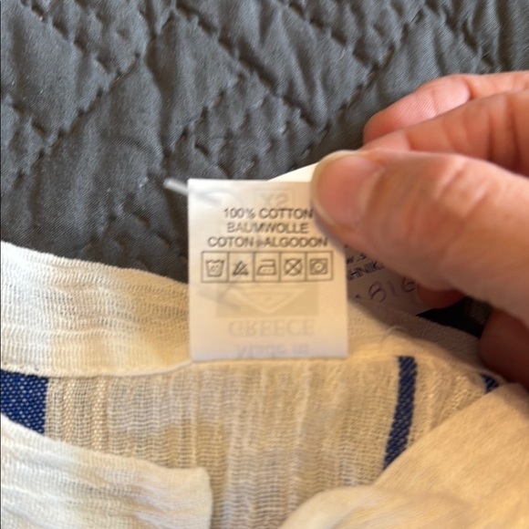 🥳HP🥳NWT Made in Greece Vogiatzoglou Kids Striped Shirt - Blue and White - Picture 9 of 9